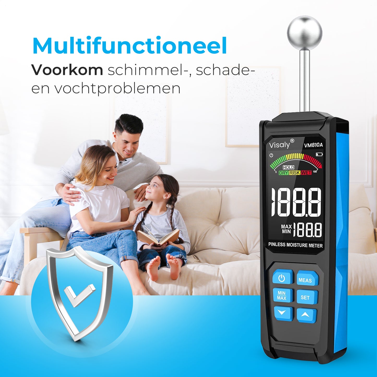 Pinless Vochtmeter VM810A Pro