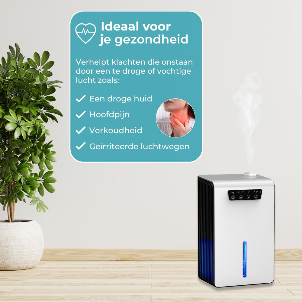 2-in-1 Luchtontvochtiger en Bevochtiger