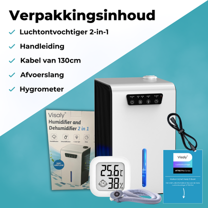 2-in-1 Luchtontvochtiger en Bevochtiger
